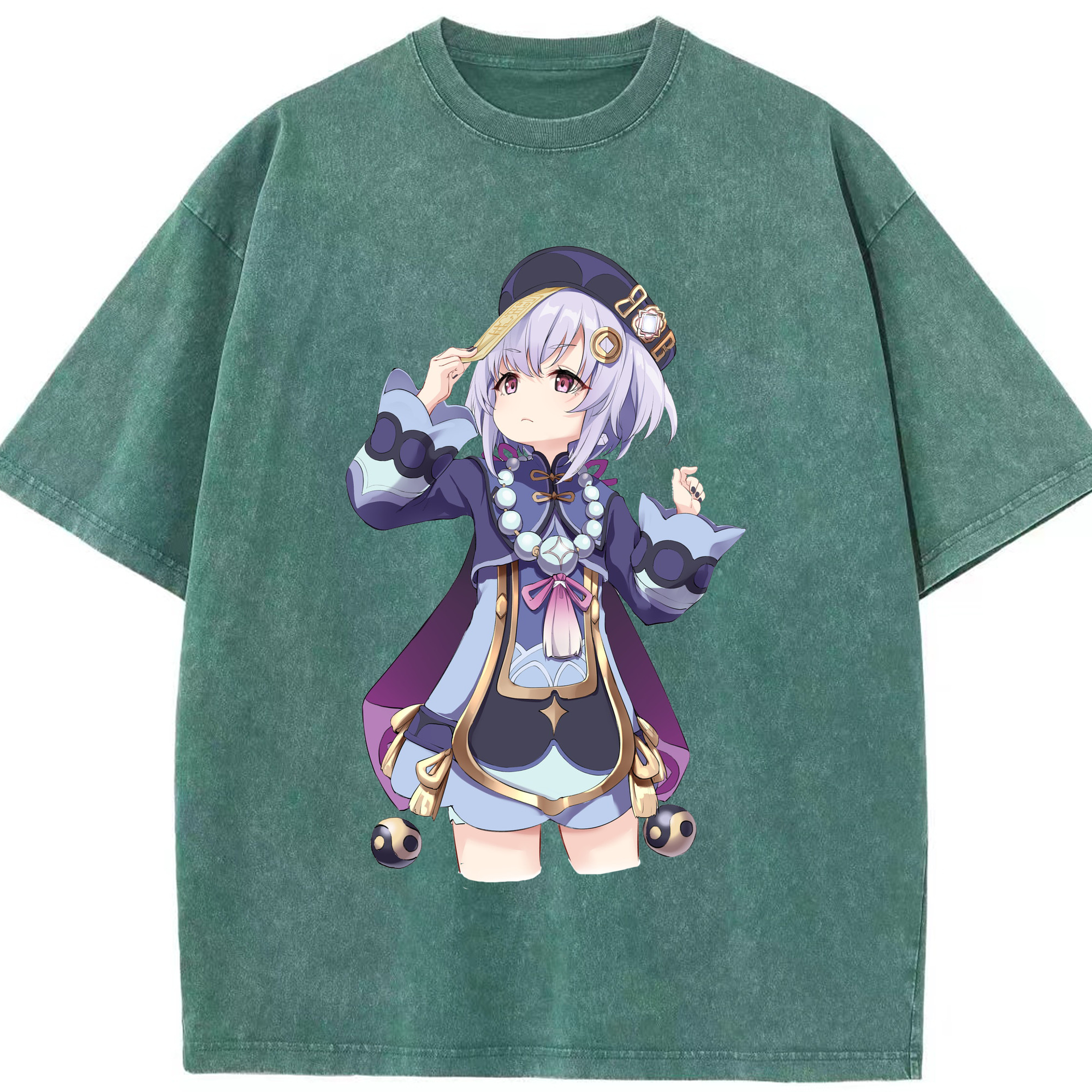 げんし神 七七 なな  genshin Nana 綿100% ヴィンテージ風 半袖Tシャツ（フロントプリント）